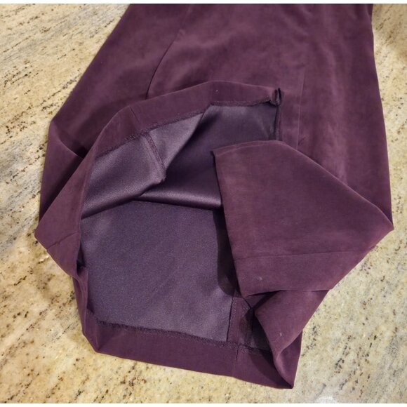 Michael Taylor Sz 10 Wine  2 Piece Sleeveless Sheath Long Blazer Dress Set Mini - Picture 6 of 16